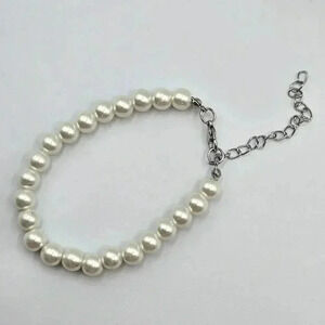 Pearl Bead Silver Chain Adjustable Link Bracelet Fashion‎ Jewelry
